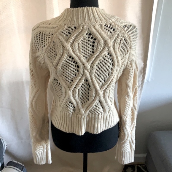 Half Turtle Neck Knit Crop Sweater - Picture 2 of 4